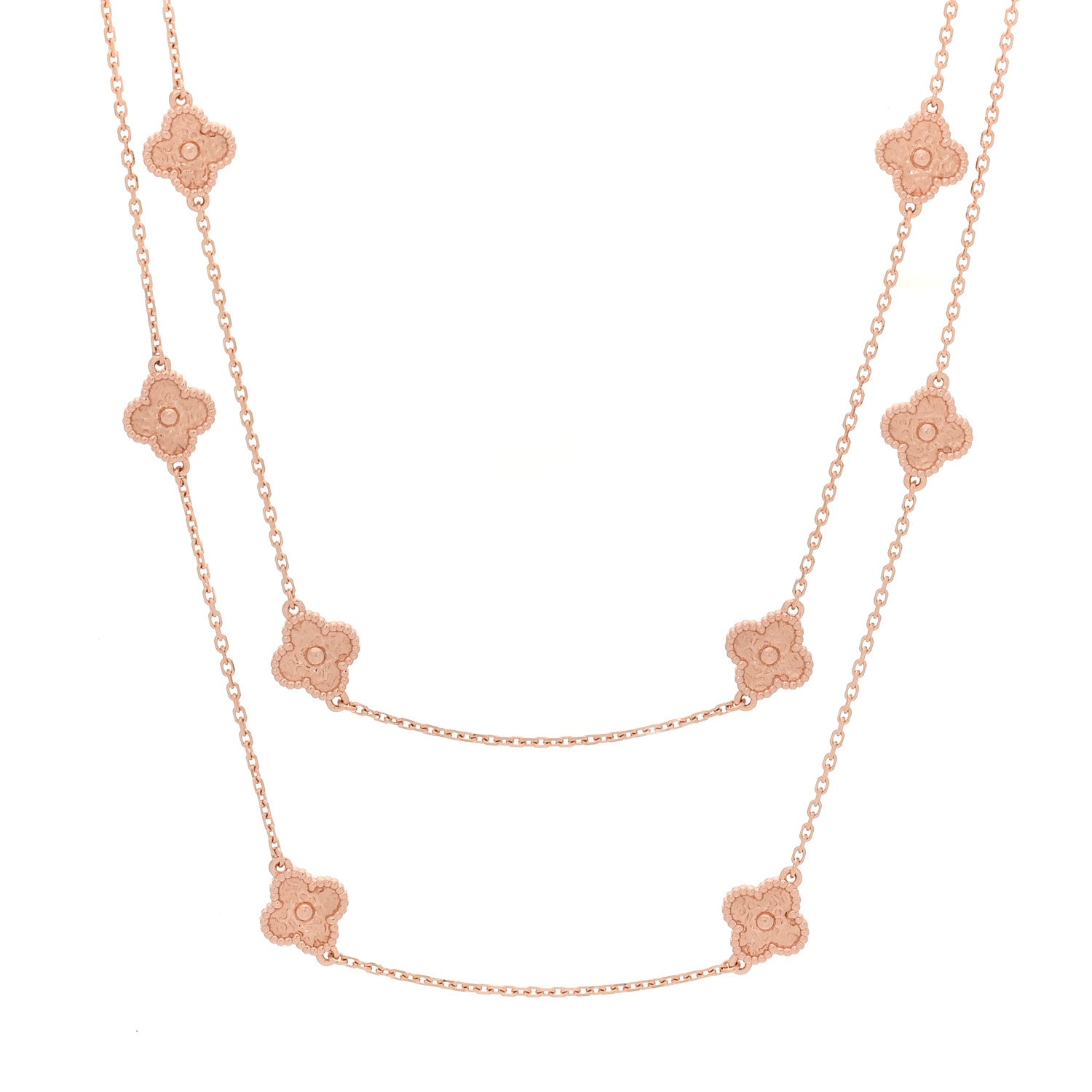 Van Cleef & Arpels 18K Rose Gold 16 Motifs Sweet Alhambra Necklace 1 of 6