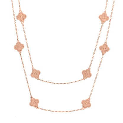 Van Cleef & Arpels 18K Rose Gold 16 Motifs Sweet Alhambra Necklace 1 of 6