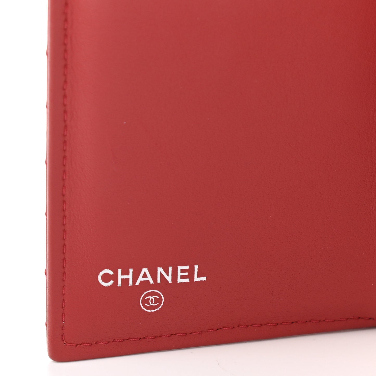 Calfskin Chevron Quilted Medium Boy Flap Wallet Dark Red