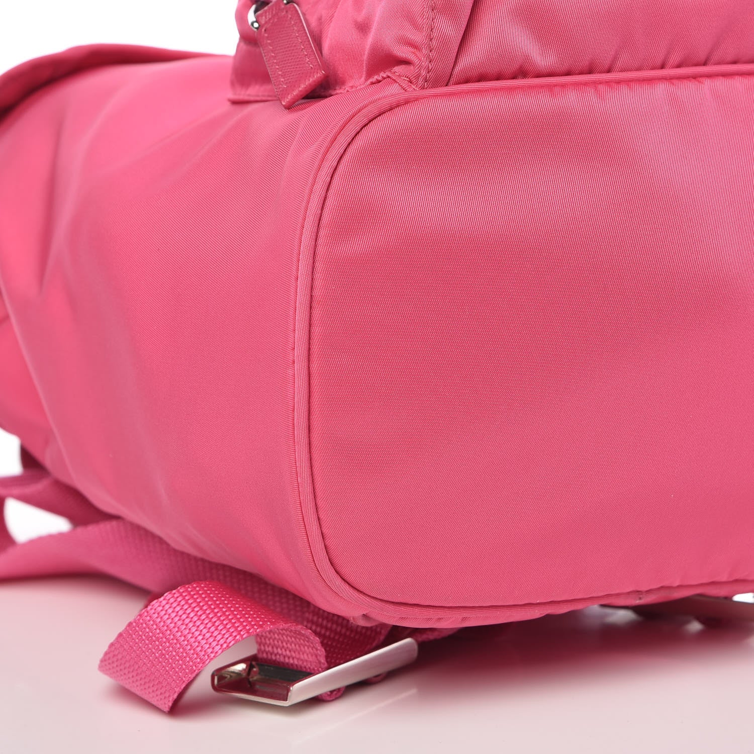 Prada Tessuto Nylon Vela Saffiano Mini Single Snap Buckle Backpack Fuxia 9 of 10