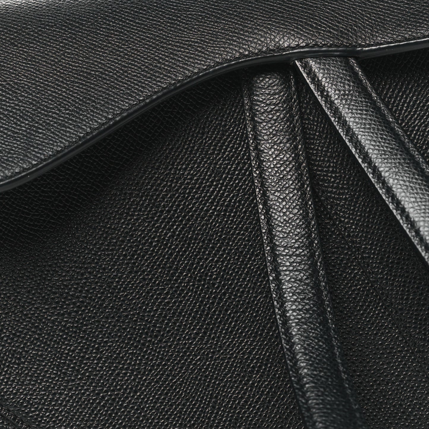 Grained Calfskin Saddle Bag Black