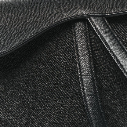 Christian Dior Grained Calfskin Saddle Bag Black 8 of 10