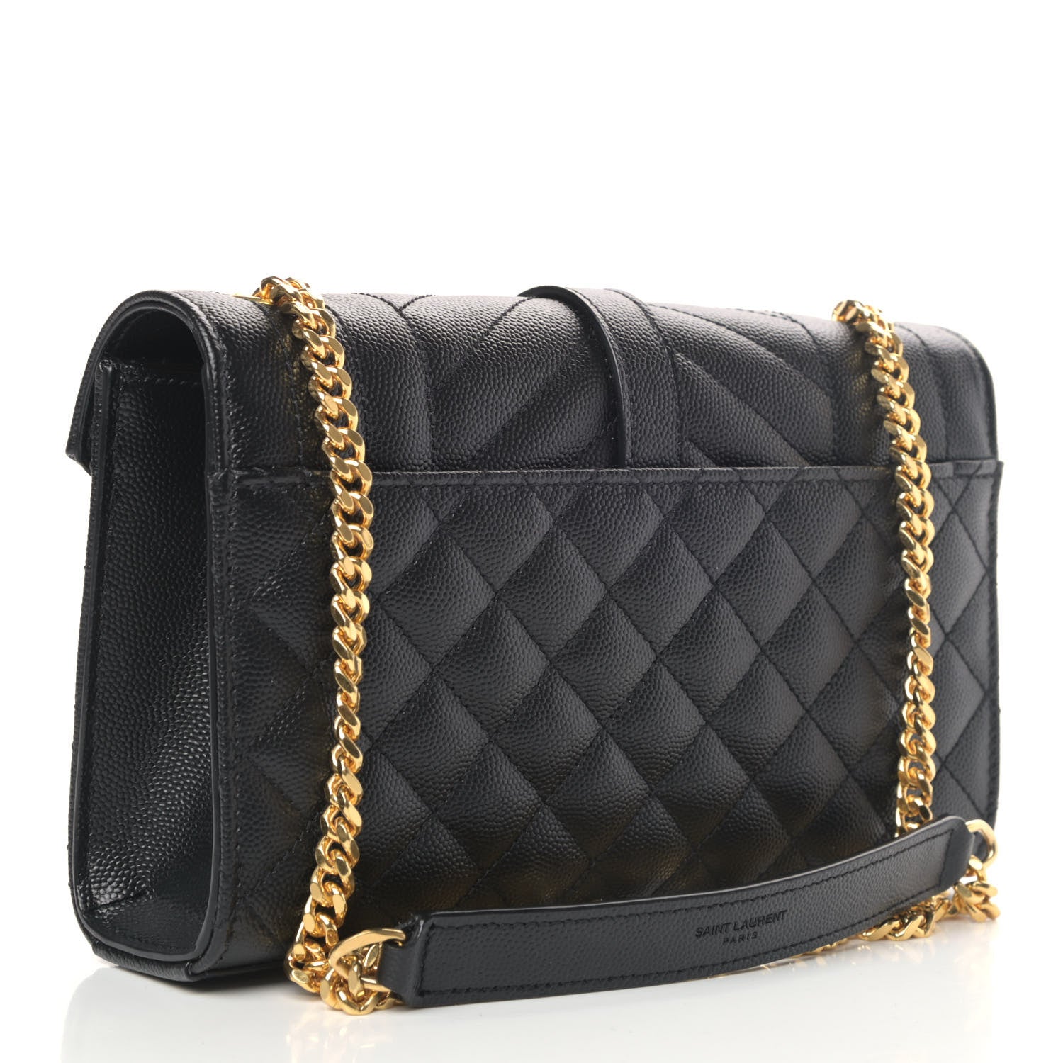 Saint Laurent Grain De Poudre Textured Mixed Matelasse Triquilt Small Monogram Satchel Black 2 of 4