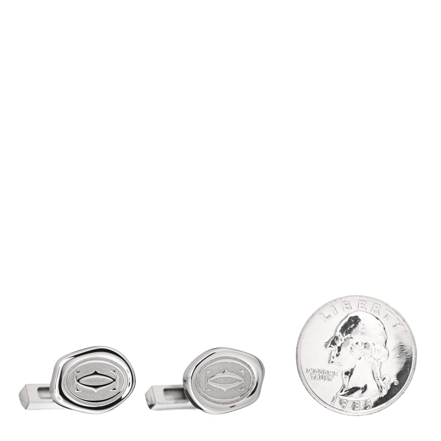 Sterling Silver Palladium Finish Wax Seal Motif Cufflinks