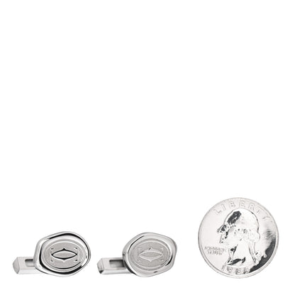 Cartier Sterling Silver Palladium Finish Wax Seal Motif Cufflinks 2 of 5