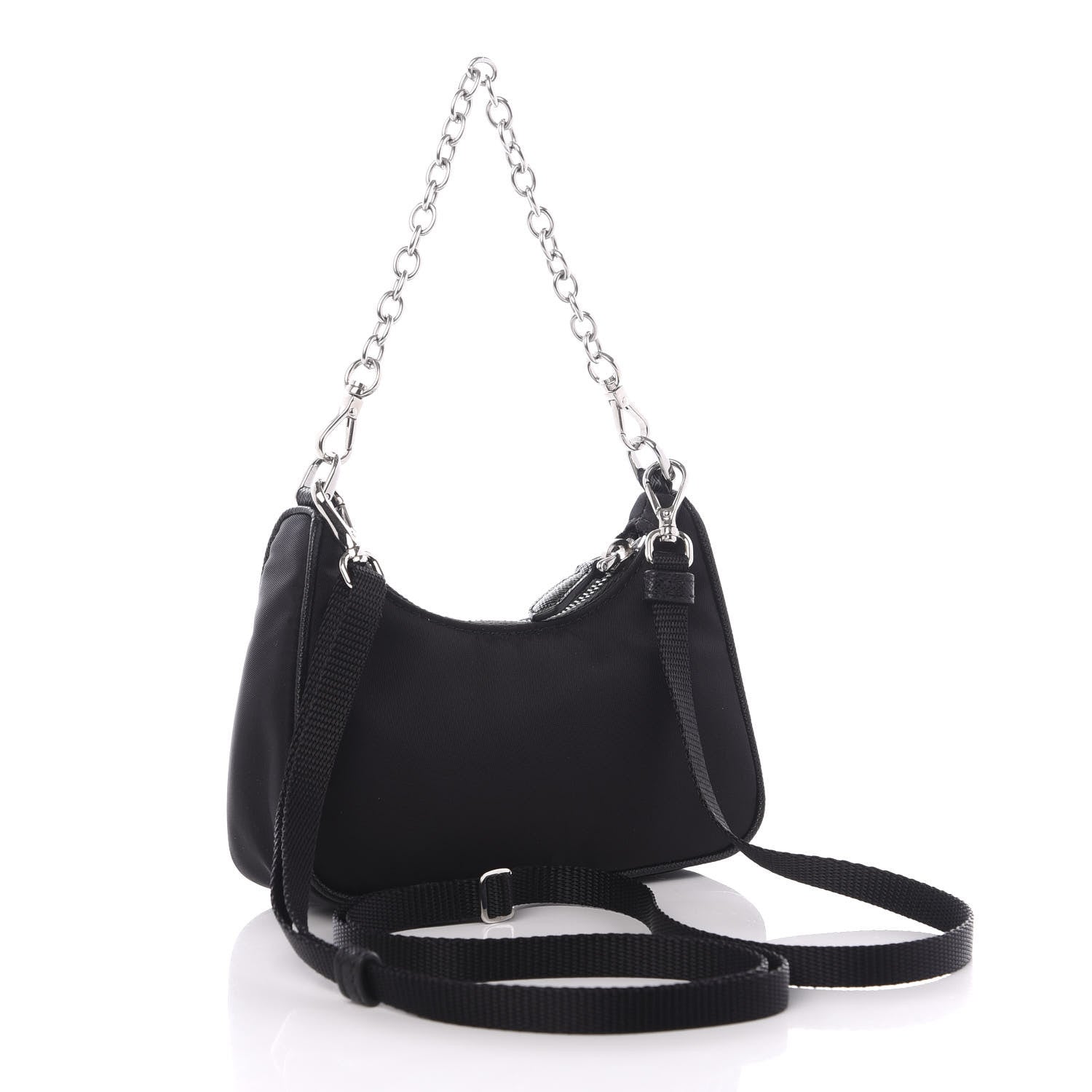 Prada Tessuto Nylon Mini Re-Edition 2000 Shoulder Bag Black 2 of 8