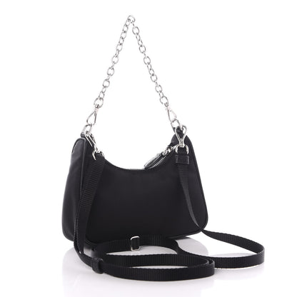 Prada Tessuto Nylon Mini Re-Edition 2000 Shoulder Bag Black 2 of 8