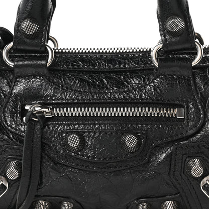 Balenciaga Agneau Arena Crystal Neo Nano Cagole Handbag Black 16 of 21