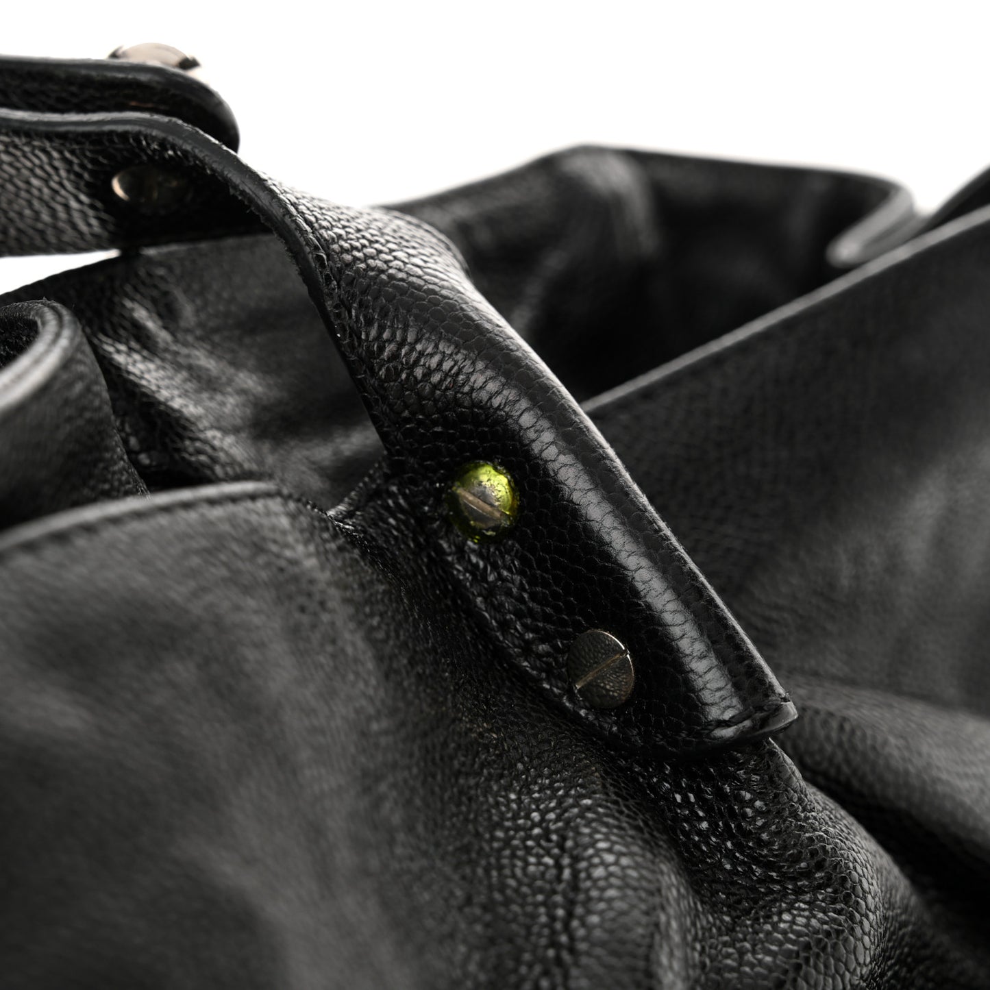 Glazed Caviar Reissue Double Pocket In The City Tote Black