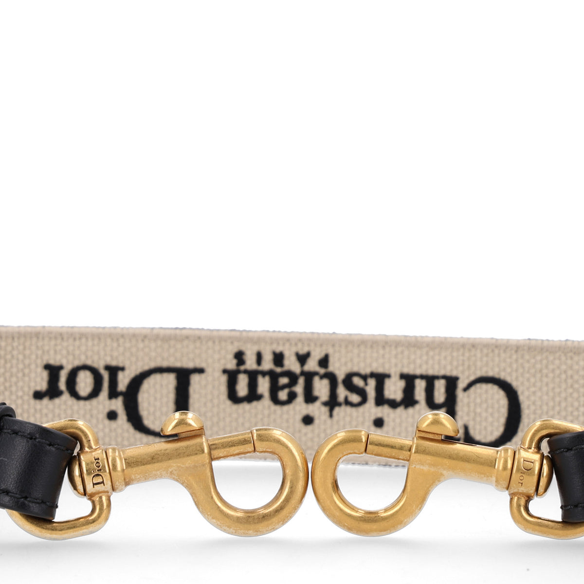 Canvas Embroidered Adjustable Shoulder Strap Black