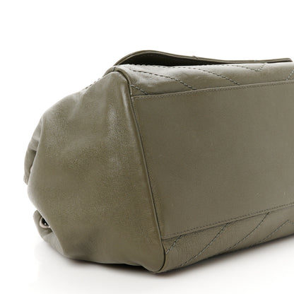 Saint Laurent Vintage Lambskin Chevron Monogram Medium Nolita Military Olive 9 of 10