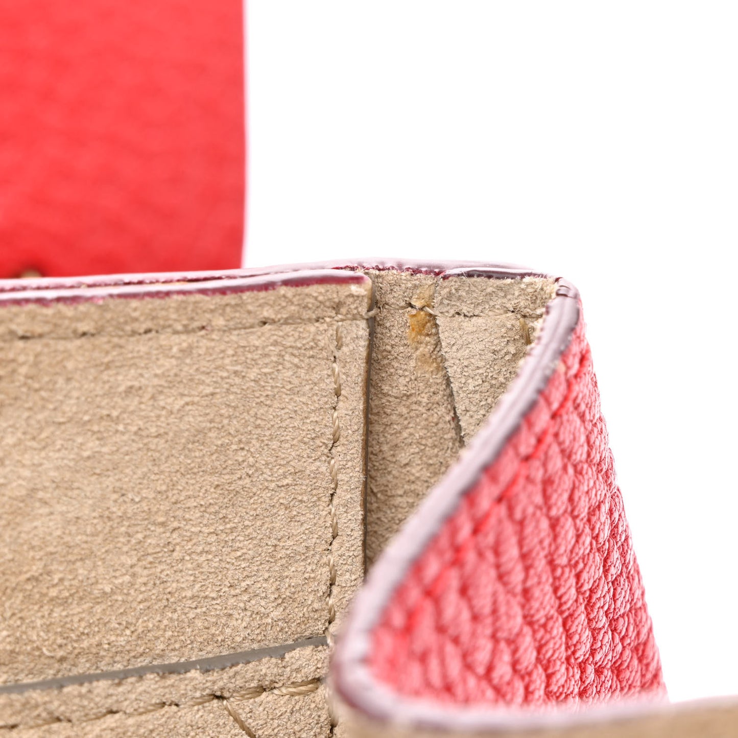 Grained Lambskin Drew Shoulder Bag Plaid Red