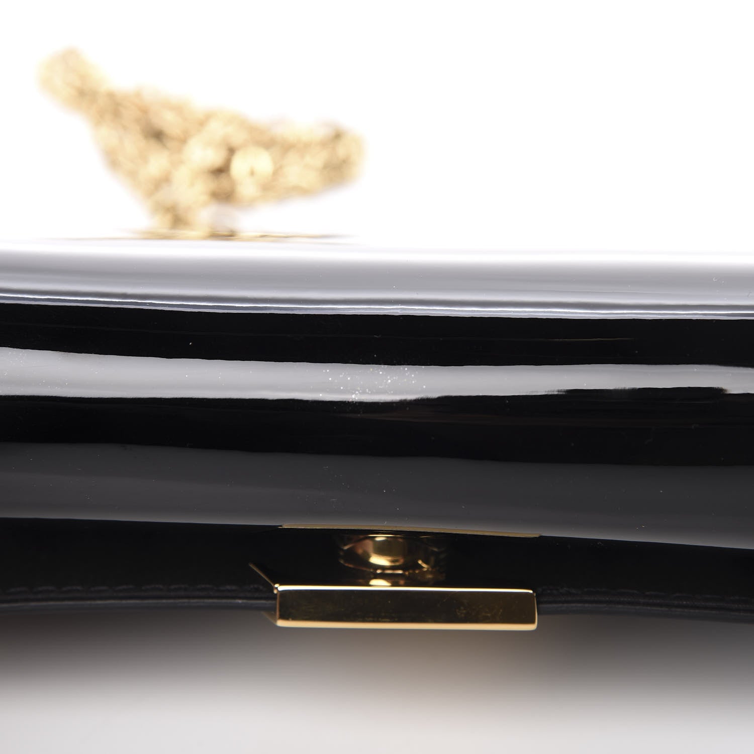 Louis Vuitton Patent Louise PM Chain Clutch Black 11 of 12