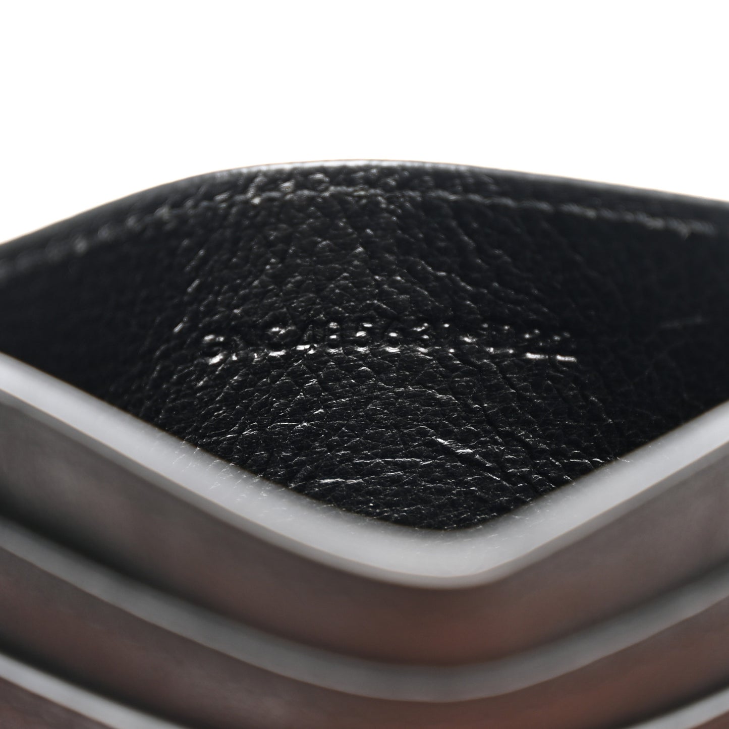 Calfskin Crocodile Embossed Monogram Credit Card Case Black