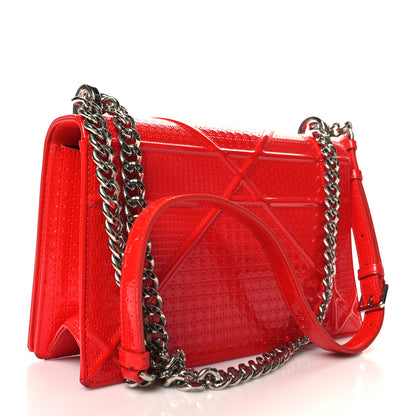 Christian Dior Patent Micro-Cannage Medium Diorama Flap Bag Red 3 of 11
