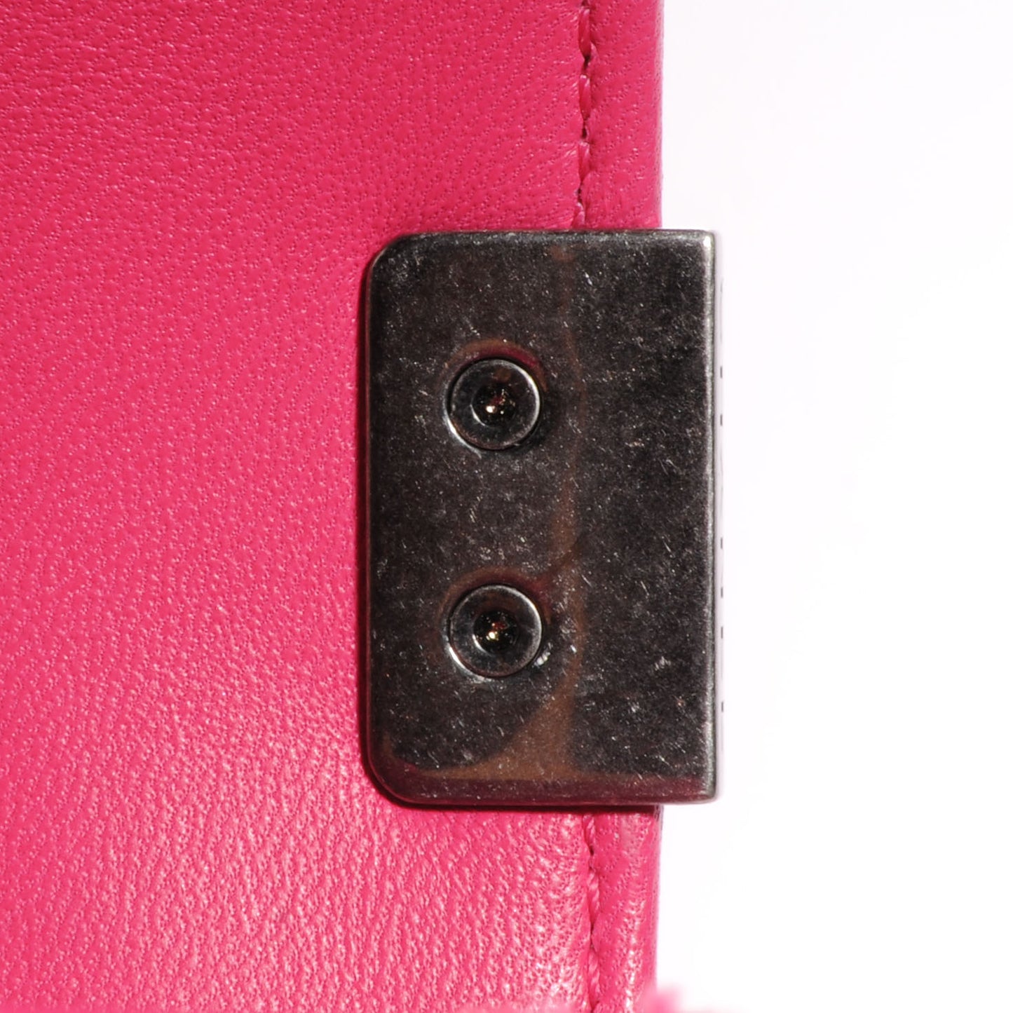 Lambskin Quilted Small Boy Flap Dark Pink