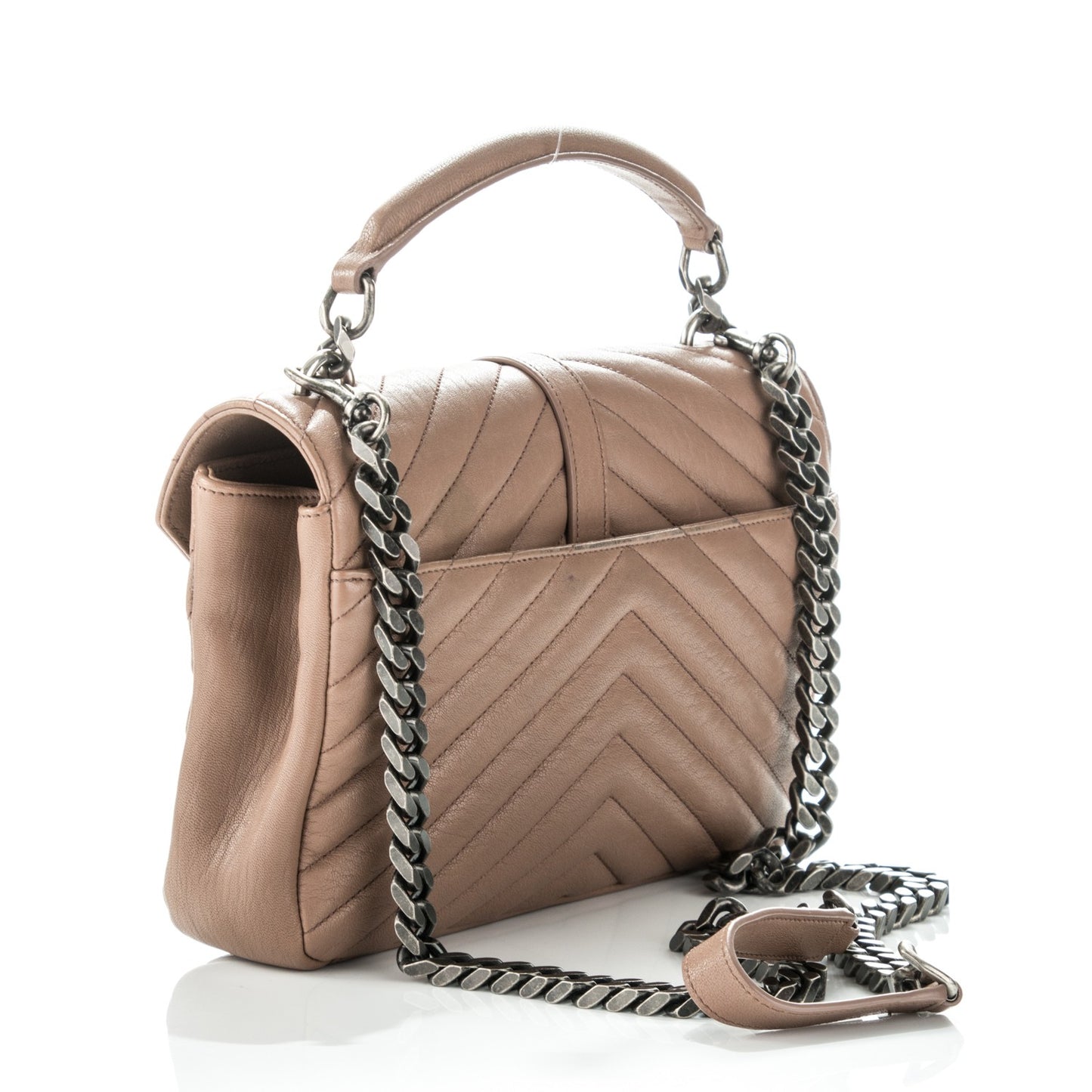 Sheepskin Matelasse Chevron Monogram Medium College Bag Fard