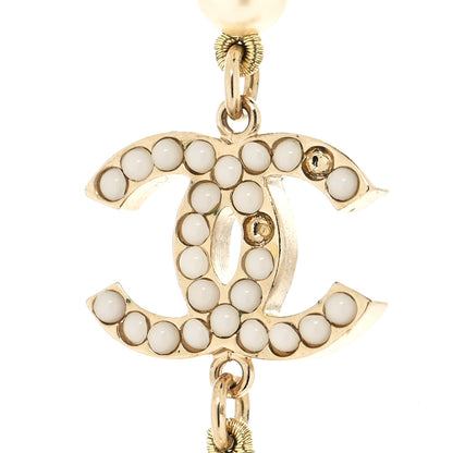 Chanel Crystal Pearl CC Long Necklace Silver 6 of 6