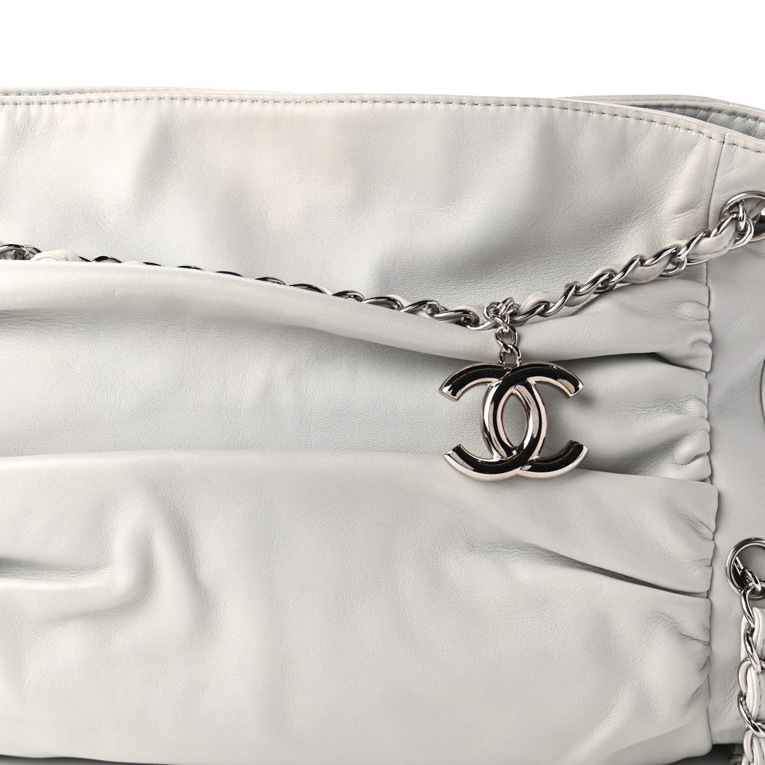 Chanel Lambskin Large Sharpei Shoulder Bag Grey 10 of 11