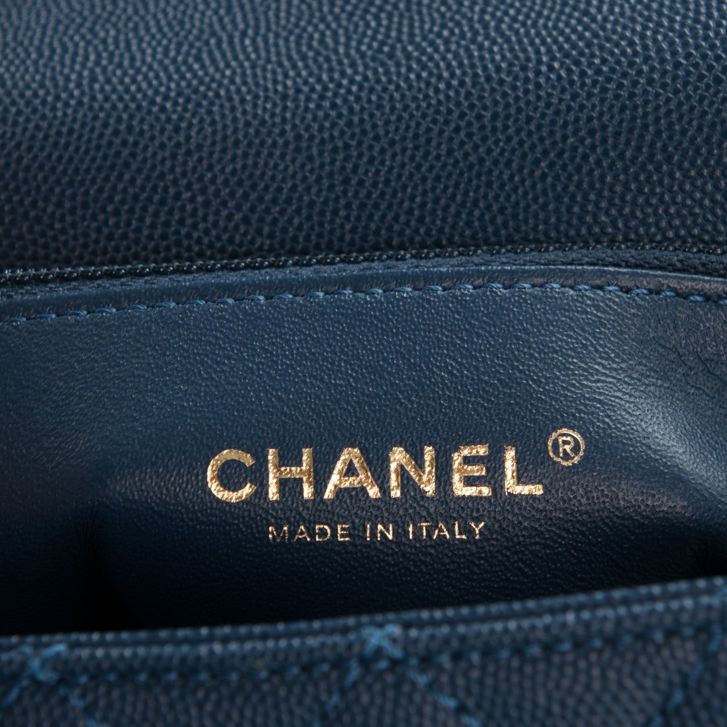 Chanel Caviar Lizard Quilted Small Coco Handle Flap Navy 7 of 8