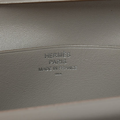 Hermes Tadelakt Lizard Bearn Gusset Wallet Gris Perle Ficelle 6 of 12