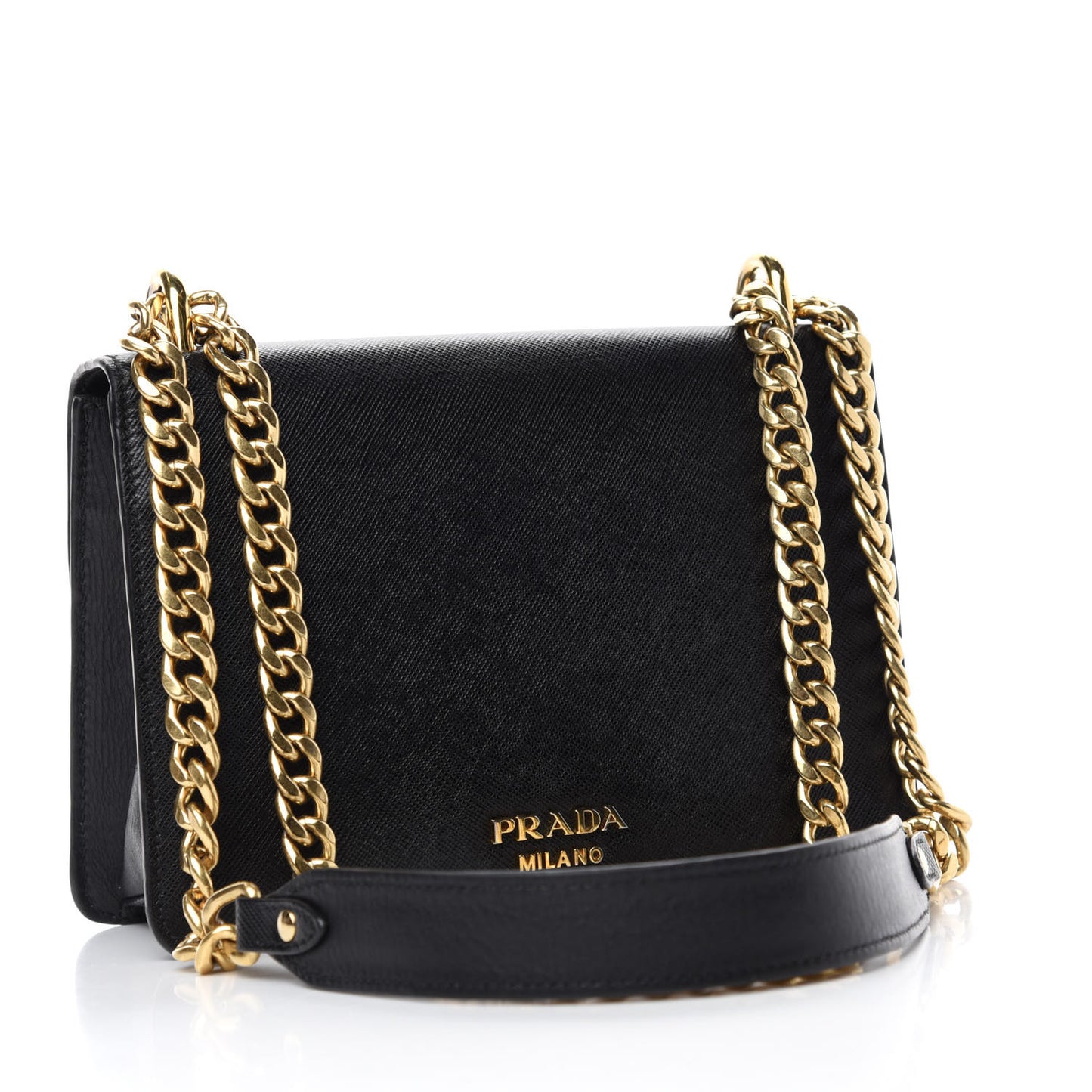 Saffiano Lux Crossbody Bag Black