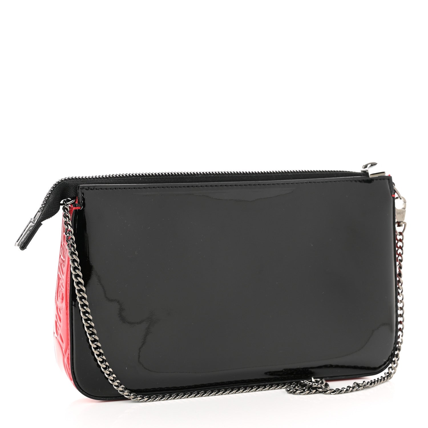 Christian Louboutin Patent Loubila Chain Clutch Black 3 of 9