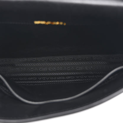Prada Goatskin Floral Print Bibliotheque Shoulder Bag Tabacco Black 6 of 13