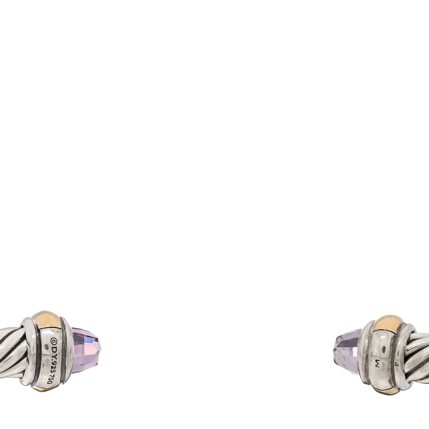 Sterling Silver 18K Yellow Gold Amethyst 4mm Cable Classics Bracelet