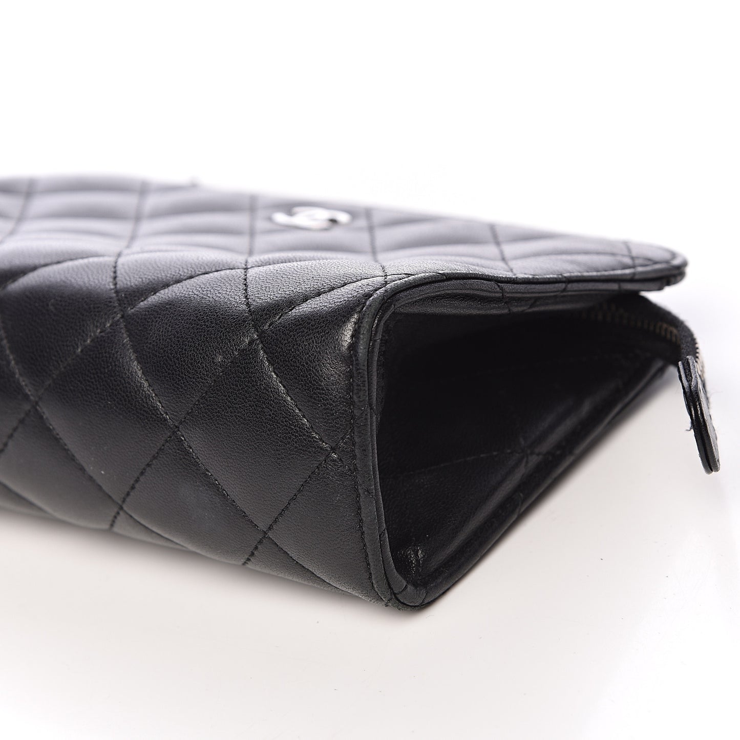 Lambskin Quilted Cosmetic Case Black