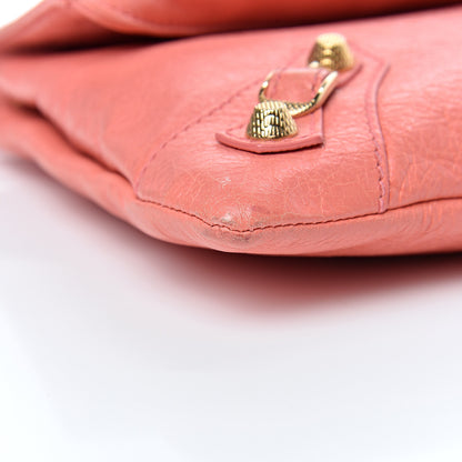 Balenciaga Agneau Giant 12 Gold Hardware Envelope Strap Clutch Rose Azalee 9 of 18