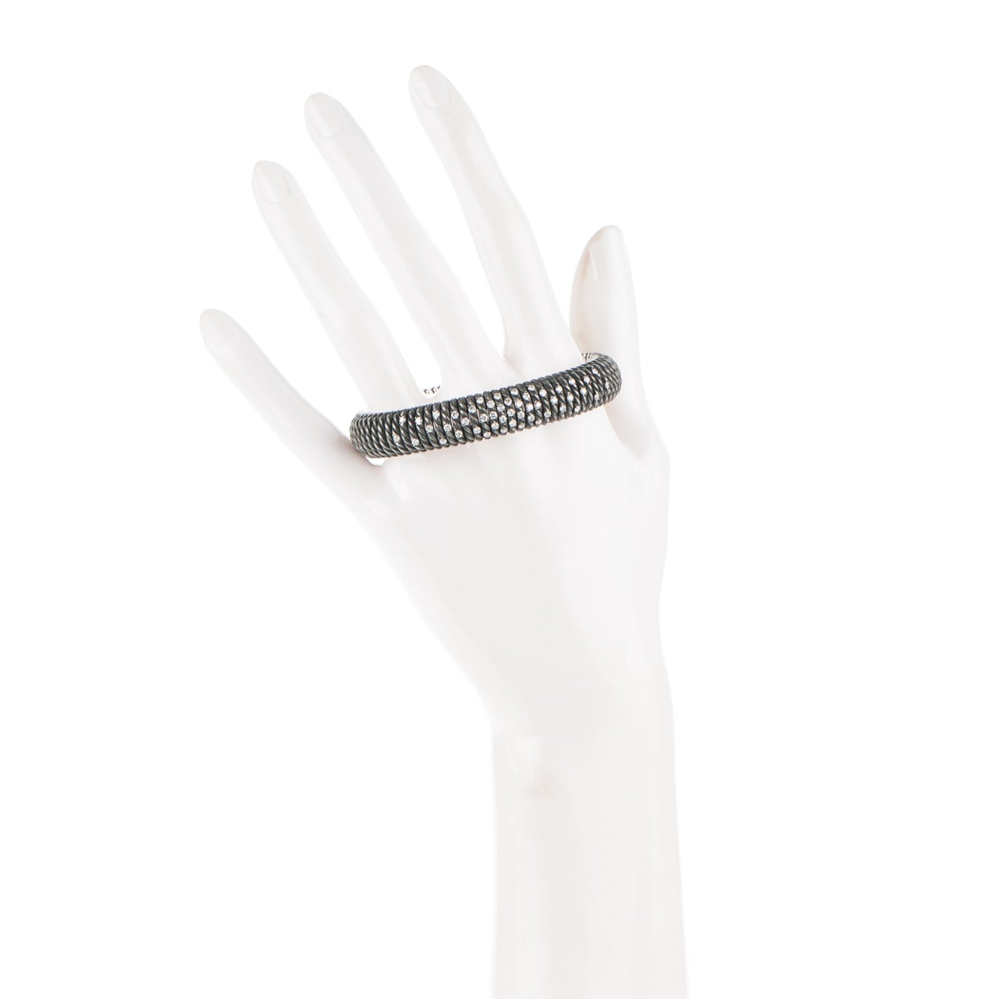 Darkened Sterling Silver Diamond Tempo M Bracelet