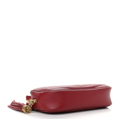 Saint Laurent Grain De Poudre Matelasse Monogram Mini Lou Camera Bag Opyum Red 4 of 12