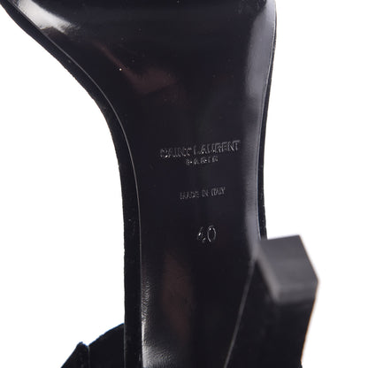 Saint Laurent Velvet Grace 105 Ankle Strap Sandals 40 Black 6 of 9