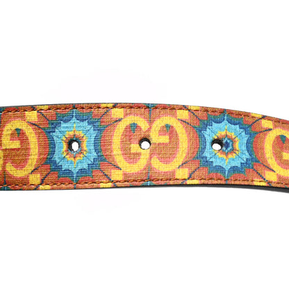 Gucci GG Supreme Monogram Kaleidoscope Double G 30mm Belt 115 46 Blue Orange Multicolor Blue Agata 4 of 6