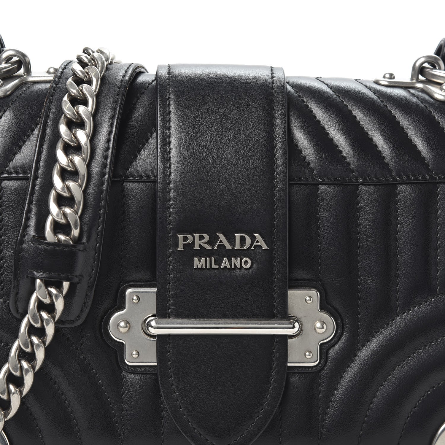 Prada Soft Calfskin Impunture Diagramme Cahier Bag Black 8 of 8