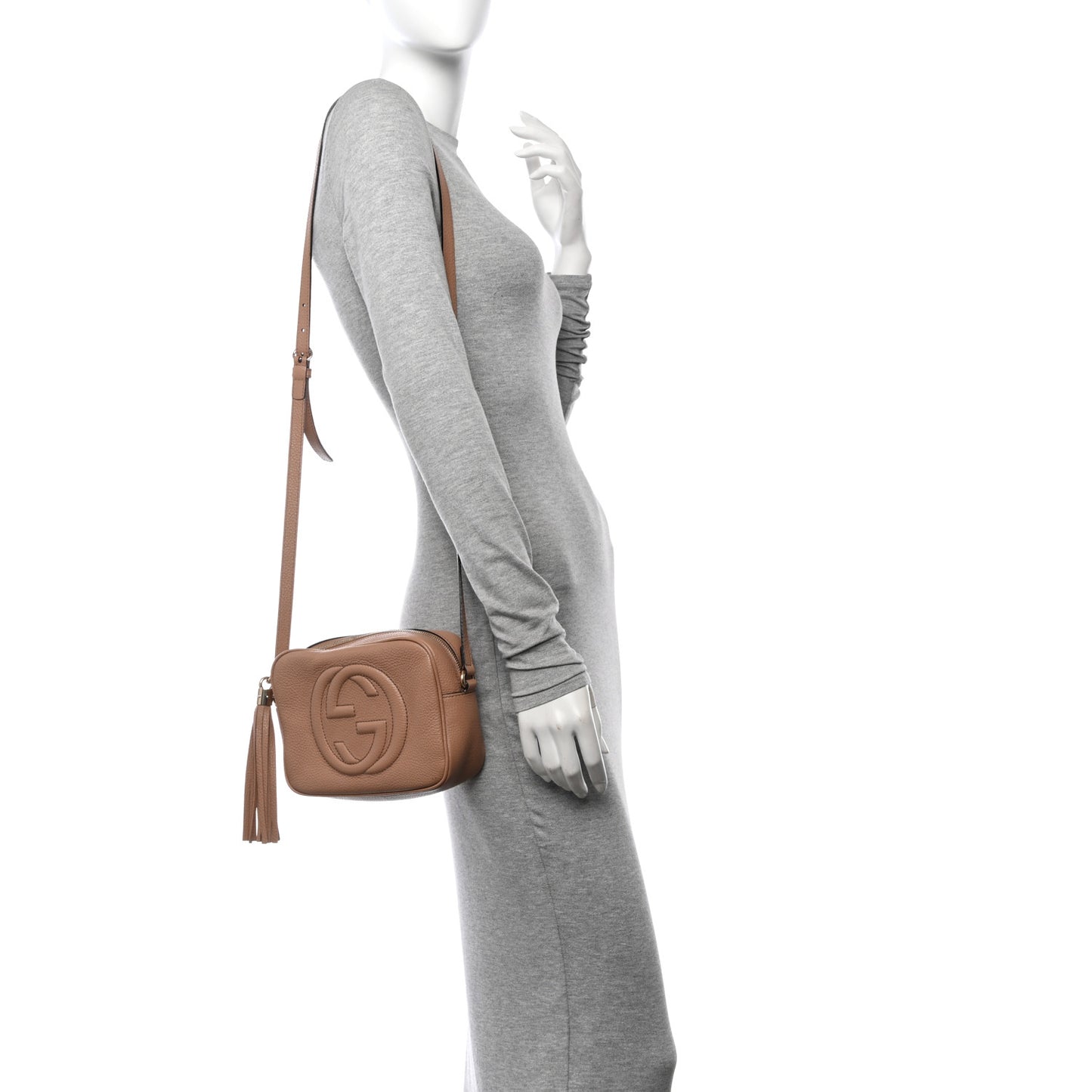 Pebbled Calfskin Small Soho Disco Bag Camelia
