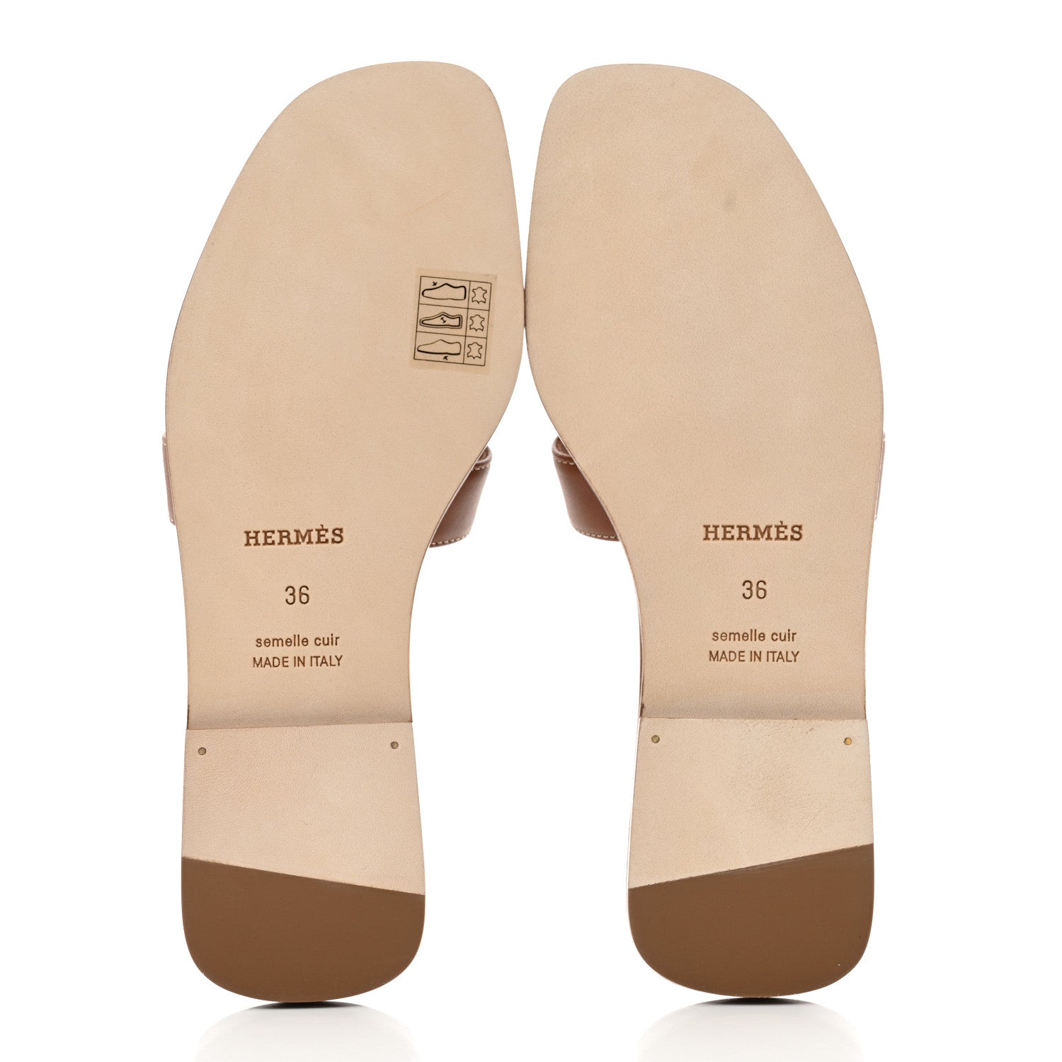 Hermes Box Calfskin Oran Sandals 36 Gold 5 of 9