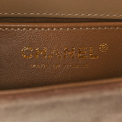 Chanel Velvet Quilted Small Boy Messenger Bag Beige 7 of 10