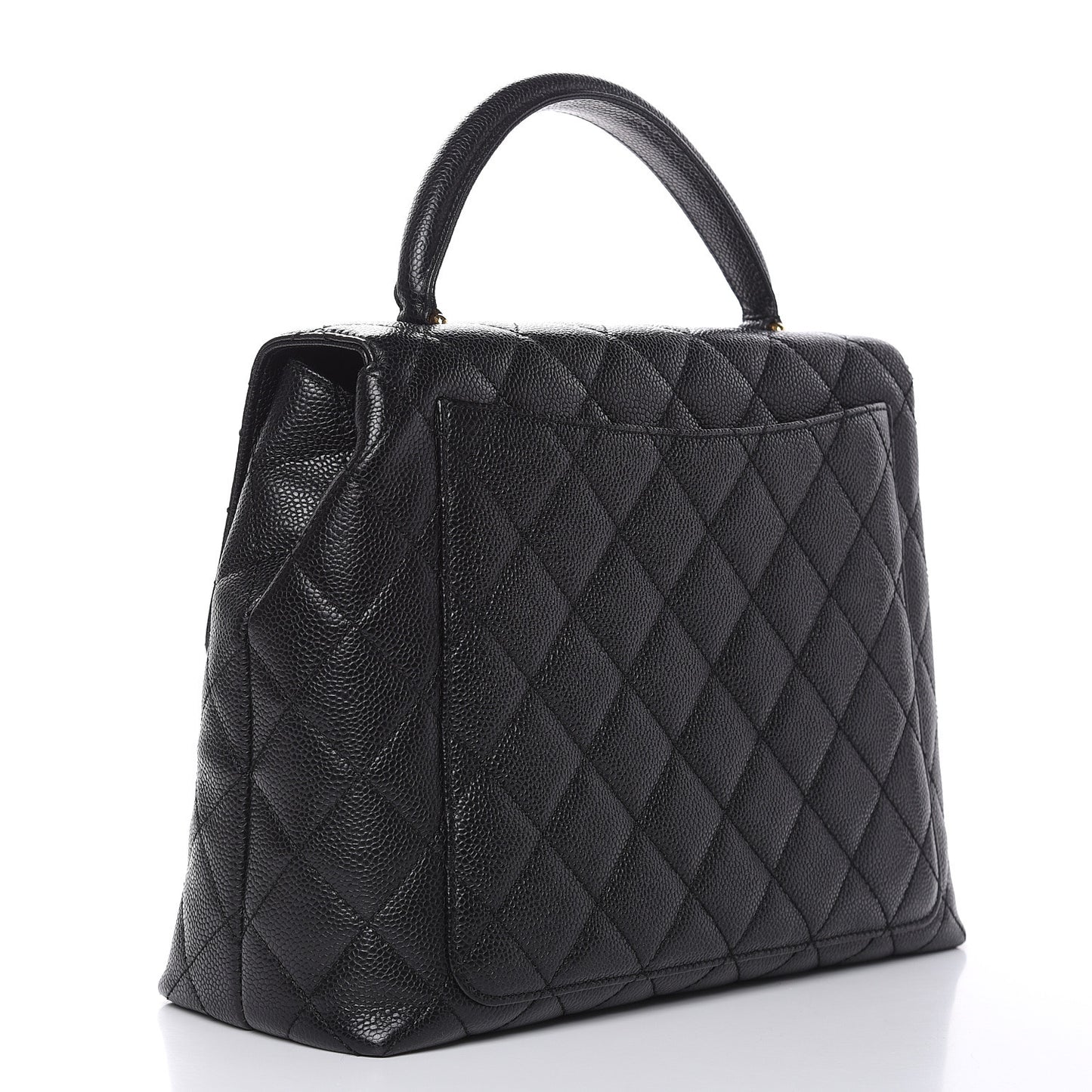 Caviar Quilted Jumbo Kelly Flap Black