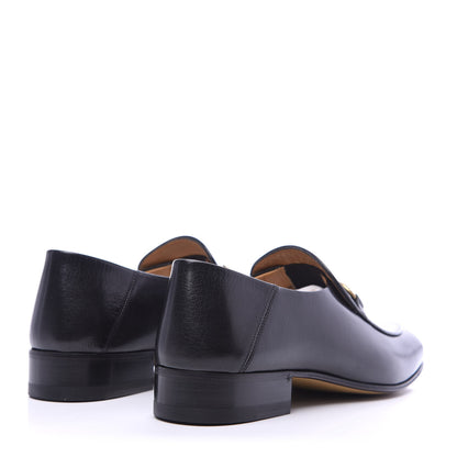 Gucci Goatskin Womens Horsebit Mid-Heel Loafers 37.5 Black 4 of 8