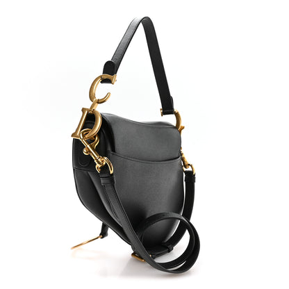 Christian Dior Grained Calfskin Saddle Bag With Strap Black 3 of 12
