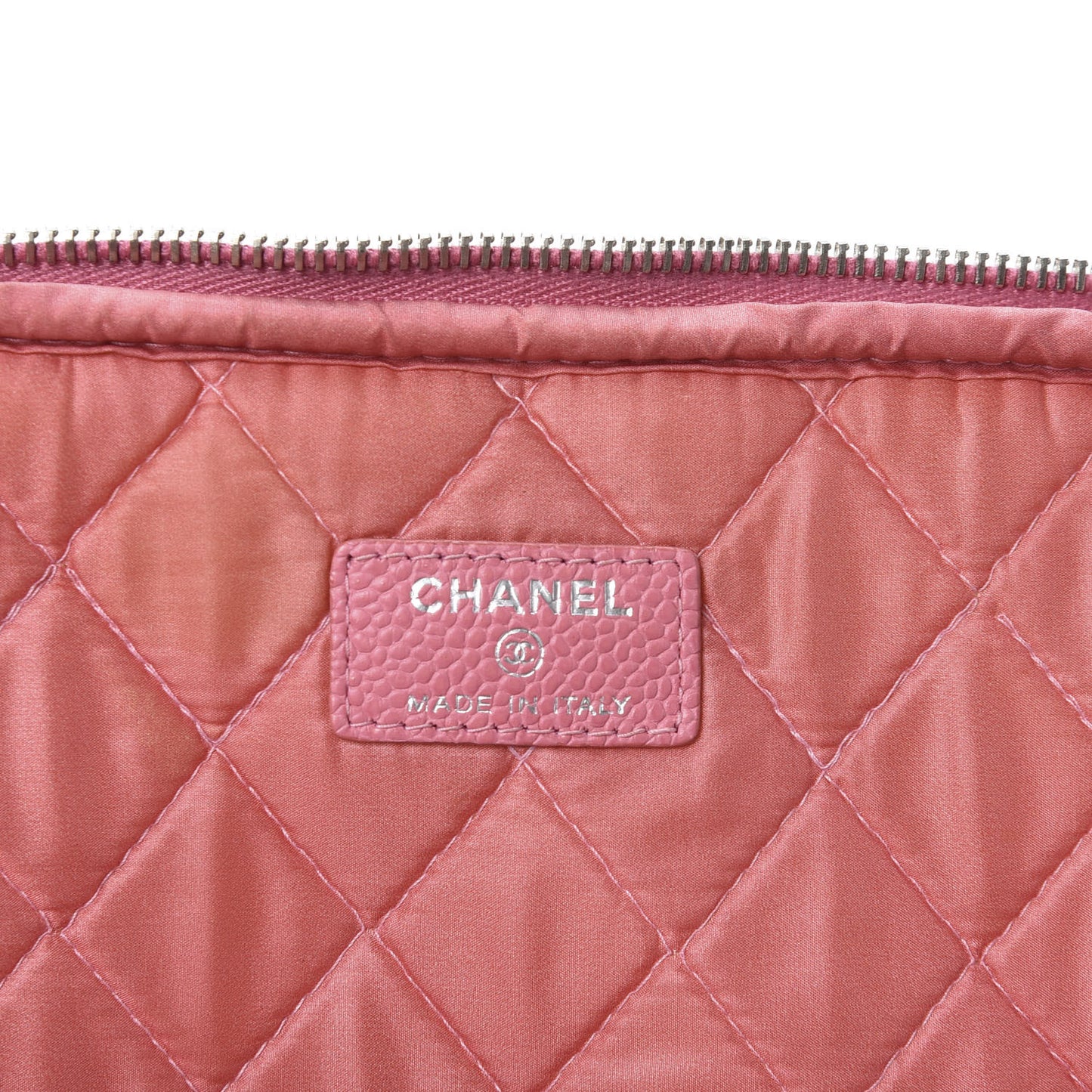 Caviar Quilted Cosmetic Pouch Pink