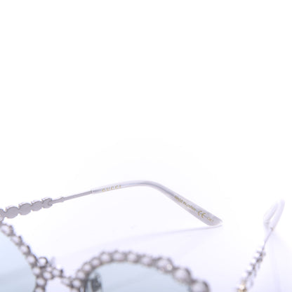 Gucci Crystal Oval Sunglasses GG0620S Silver 6 of 7