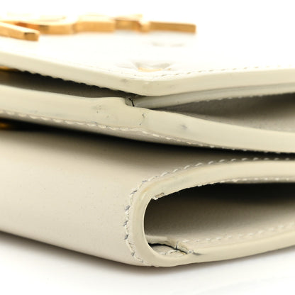 Saint Laurent Calfskin Star Print Monogram Trifold Wallet White 10 of 12