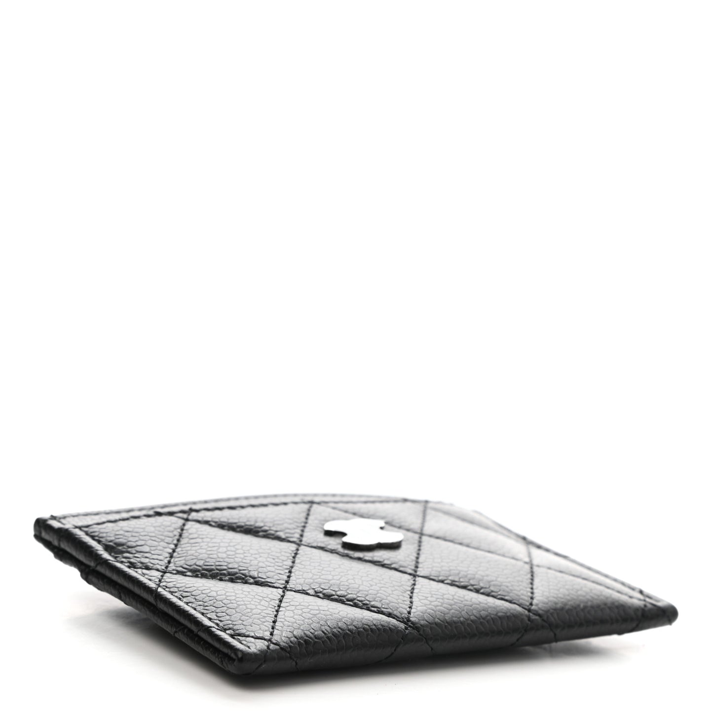 Caviar Quilted Card Holder Black