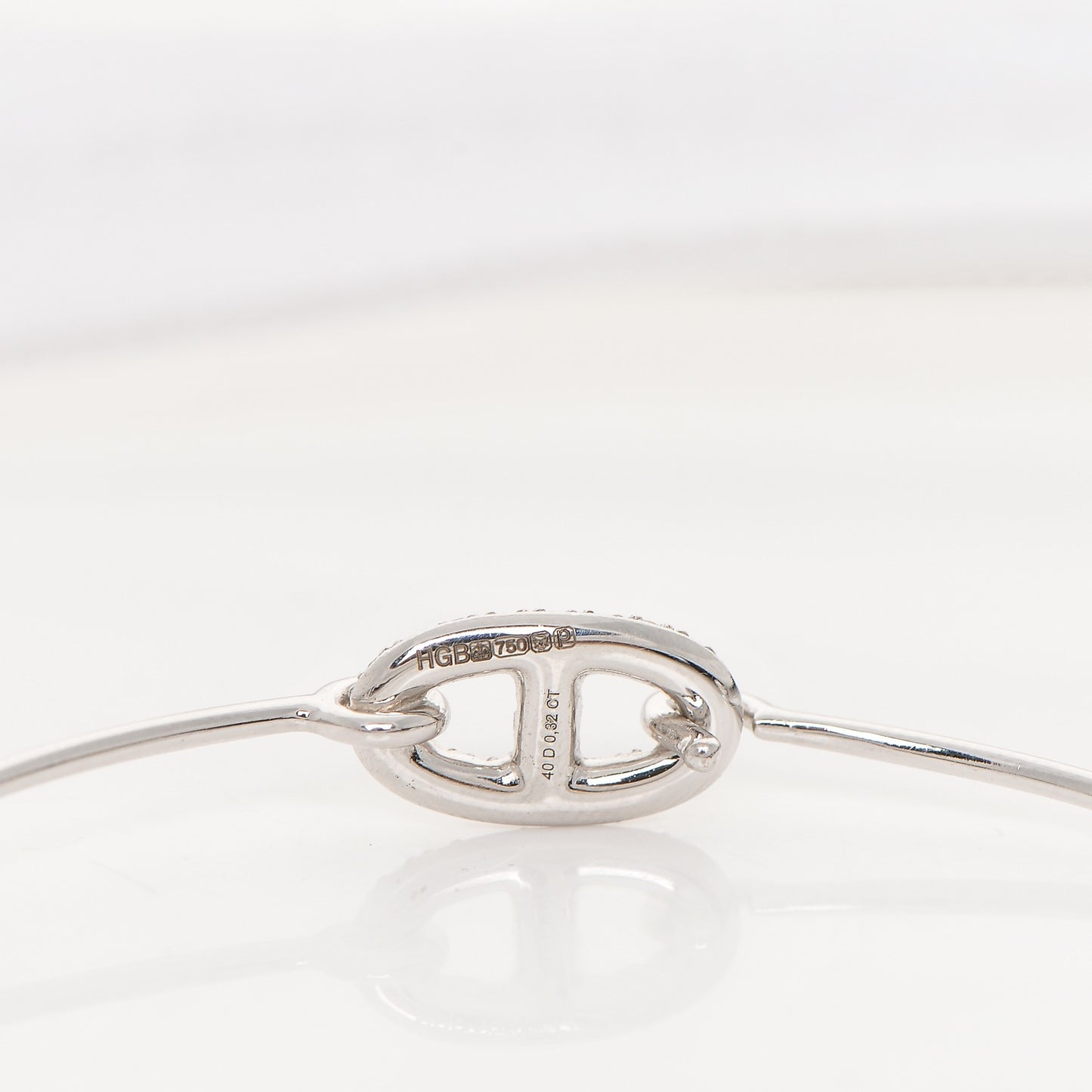 18K White Gold Diamond PM Ronde Chaine d'Ancre Bracelet SH