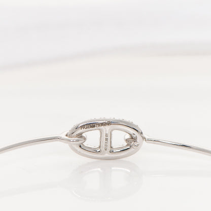 Hermes 18K White Gold Diamond PM Ronde Chaine d'Ancre Bracelet SH 5 of 6