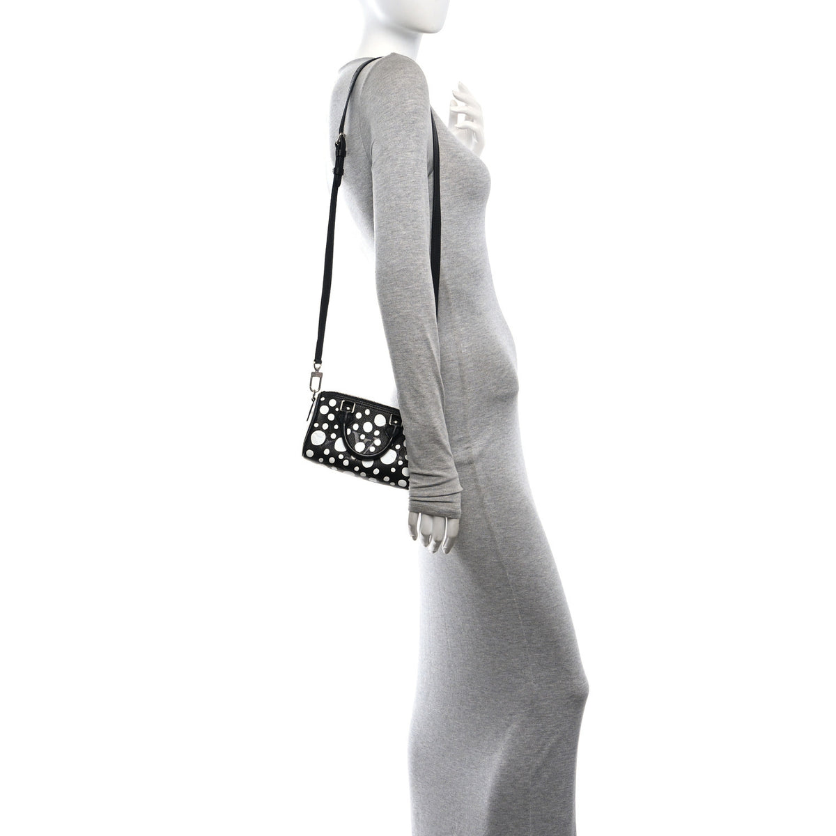 LV X YK Empreinte Infinity Dots Nano Speedy Bandouliere Black White