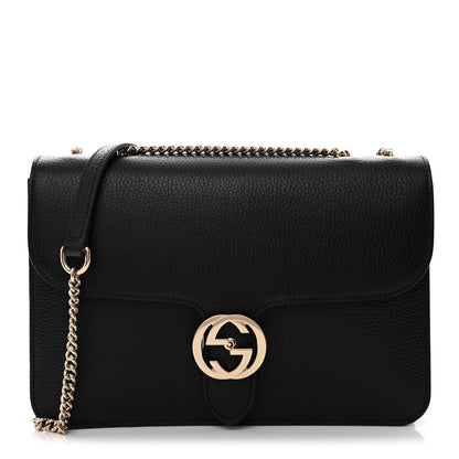 Gucci Dollar Calfskin Interlocking G Shoulder Bag Black 1 of 10